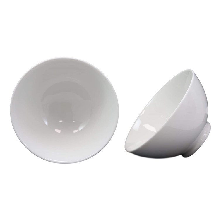 Ebern Designs Restaurant Supply Contemporary White Double Walled Porcelain Rice Bowls 8Oz 4.5